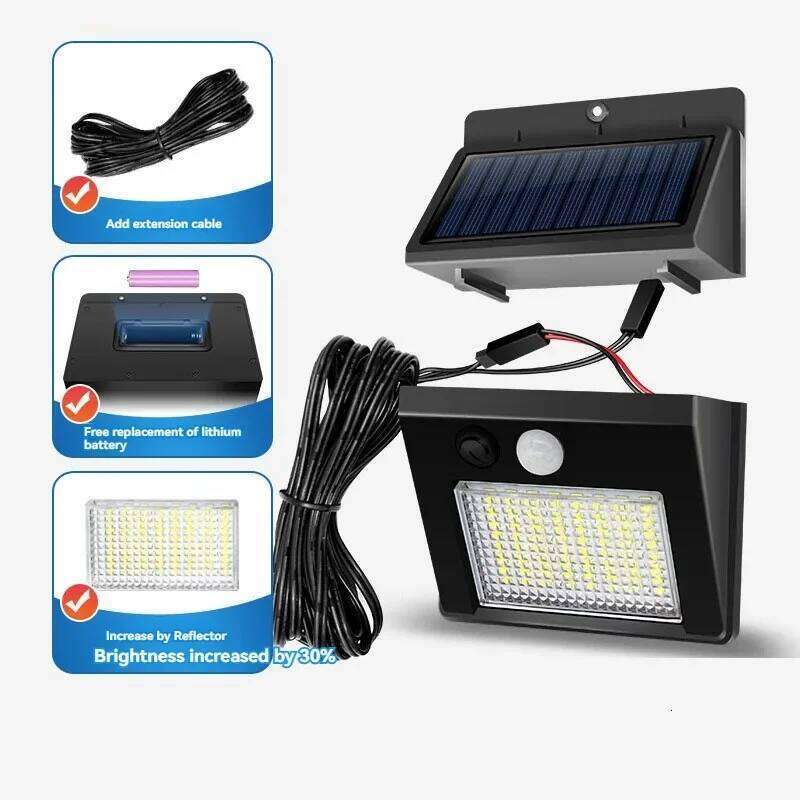 48 LED Split PIR Motion Sensor Light Outdoor IP65 Waterproof Solar Countyard Garden Wall Lamp C260302