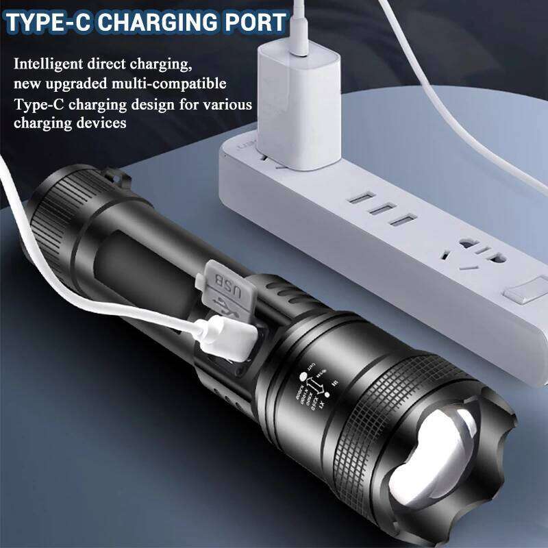 Powerful P70 Led Flashlights 5000LM USB Rechargeable Tactical Emergency Spotlights Telescopic Zoom Light Built-in Battery Z260301