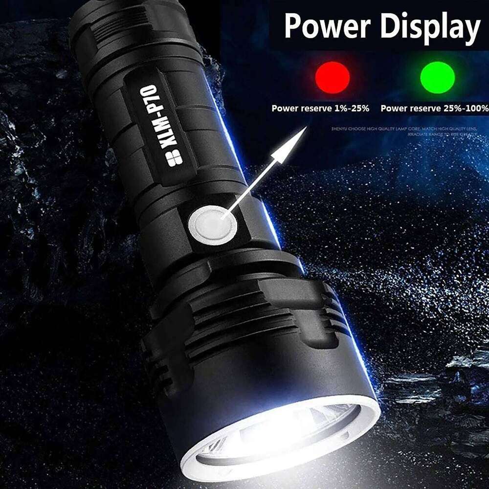 P70 Led Edc Aluminum Miniature 10000 Lumen Electric Camping Flash Rechargable Super Bright Searchlight Torch Light Flashlight Z260301
