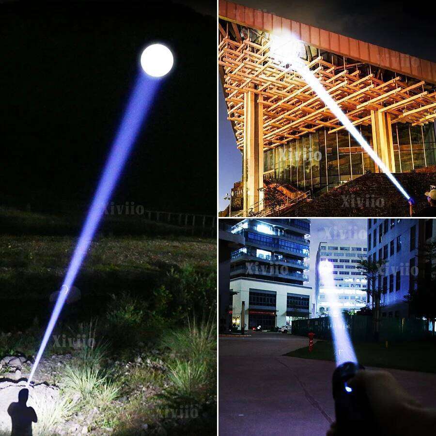 Most Powerful 99000000LM Super Bright 1500W LED Flashlight Long Range Tactical Torch Rechargeable Camping Lantern Z260301