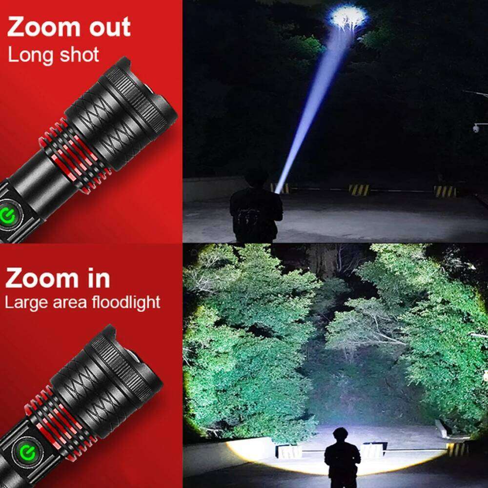 High Power Rechargeable Strong light LED Flashlights White Laser Lamp Beads aluminumalloy flashlight Super Bright LanternCamping Z260301