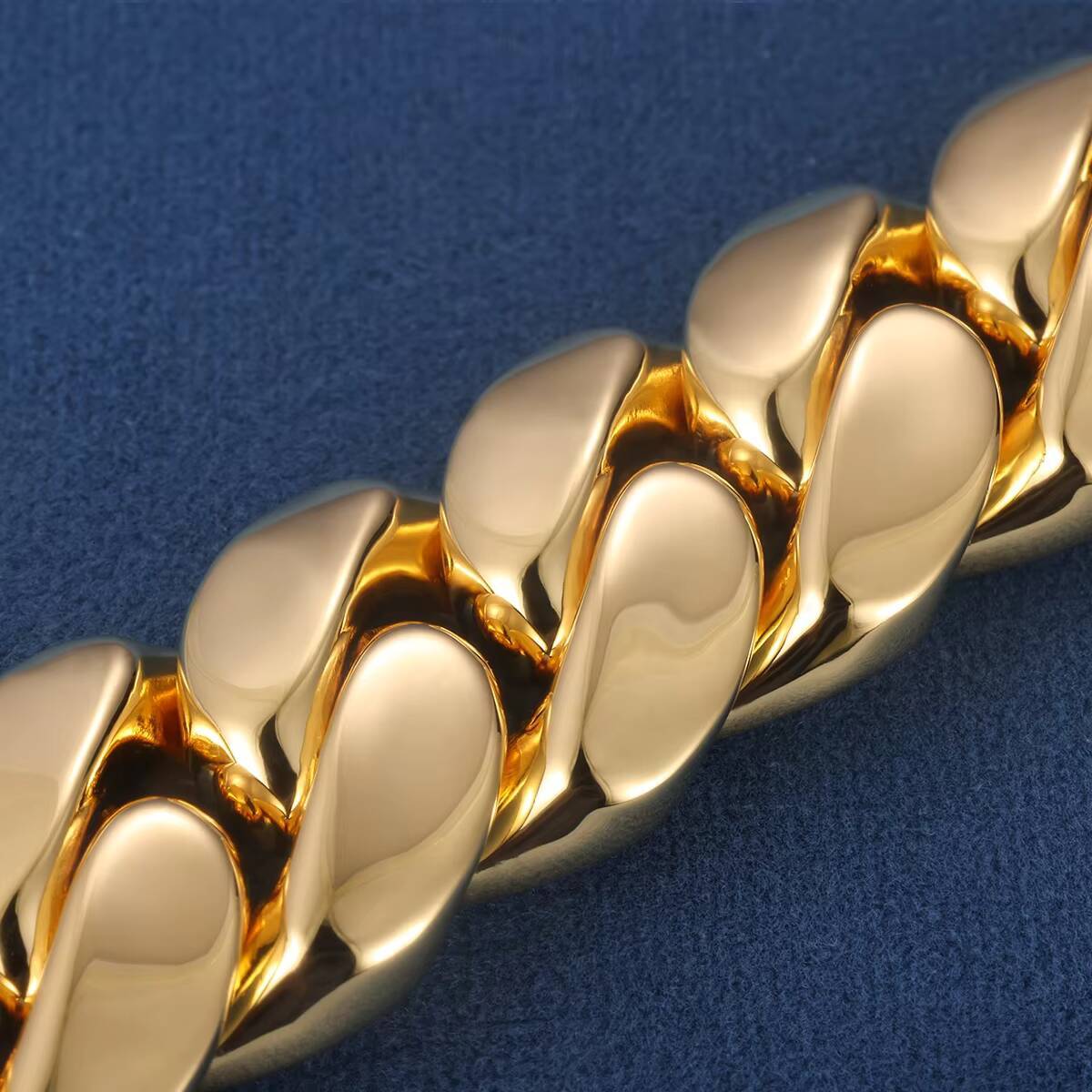 Factory Custom 18MM Real S925 Silver 9k 10K 14k 18k Solid Filled Gold Yellow Gold Miami Cuban Link Chain Necklace Bracelet
