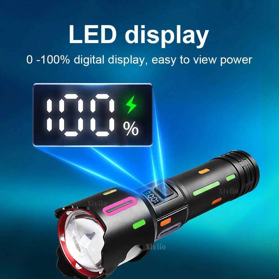 2800000LM Super Bright Flashlight Rechargeable LED Torch Dimmable Camping Lamp Tactical Flashlights For Outdoor FIshing Hunting Z260301