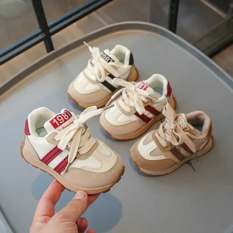 New Kids' Retro Striped Sneakers | Thick Soft Sole Walking Shoes | Wear-resistant Casual Footwear for Toddlers Boys & GirlsT260302