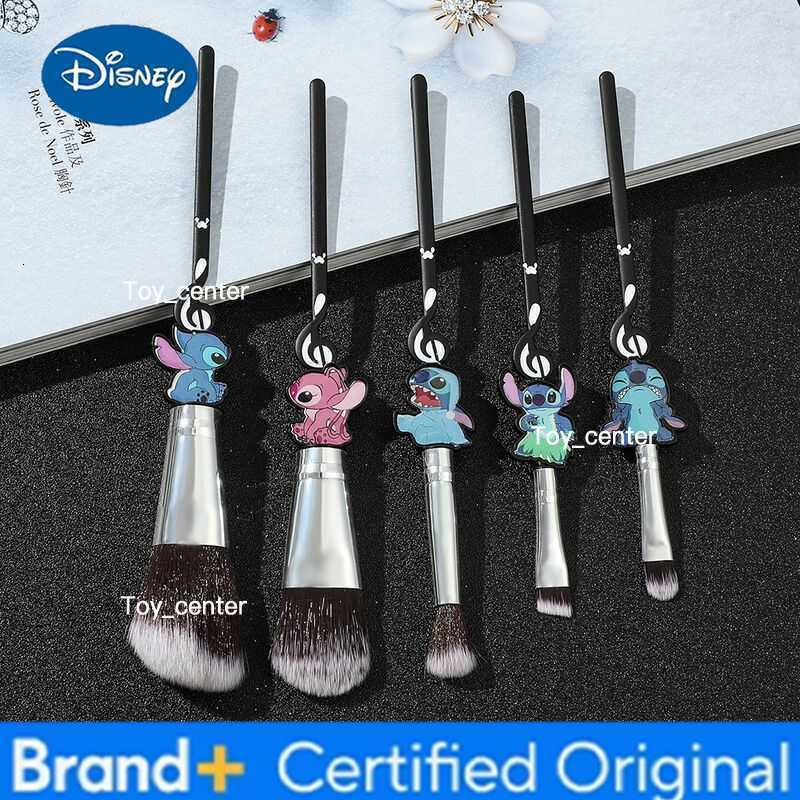 Disney Cartoon Cute Stitch Makeup Tools Set of 7 Lip Brush Comb Makeup Brush Set Portable Handheld Mirror Holiday Gift for Girls H260302