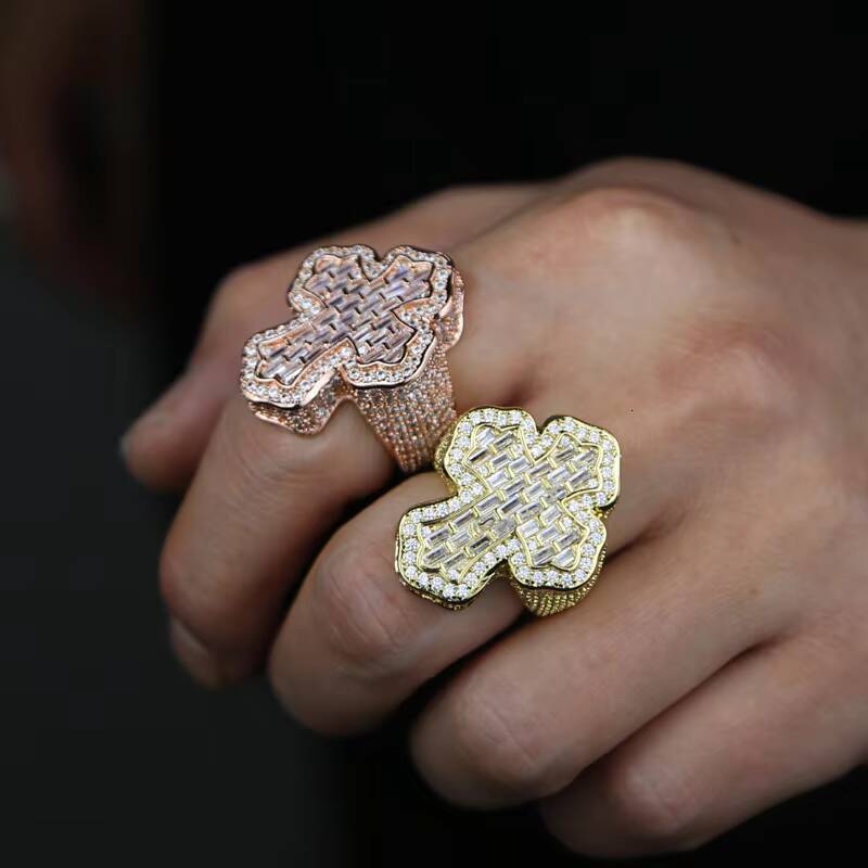 Wholesale Hotsale 925 Sterling Silver Fine Fashion Mens Iced Out Jewelry Hip Hop Style VVS Moissanite Lab Diamond Ring