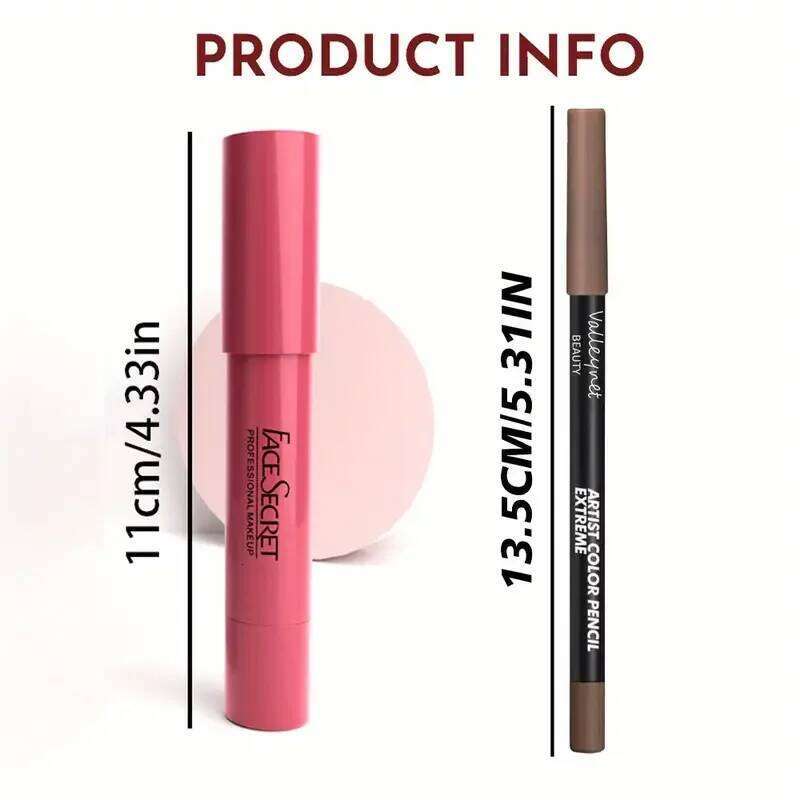 2pcs/Set Matte Velvet Lipstick - Long-lasting waterproof high-saturation non-sticky formula, deep berry tones, pink tones H260302