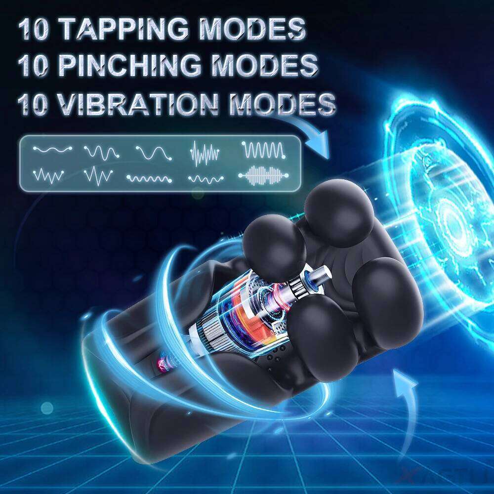 Male Masturbator Training Glans Vibrator Pinching Trainer Massager Tapping Stroker Penis Stimulator for Men Sex Toys C260302