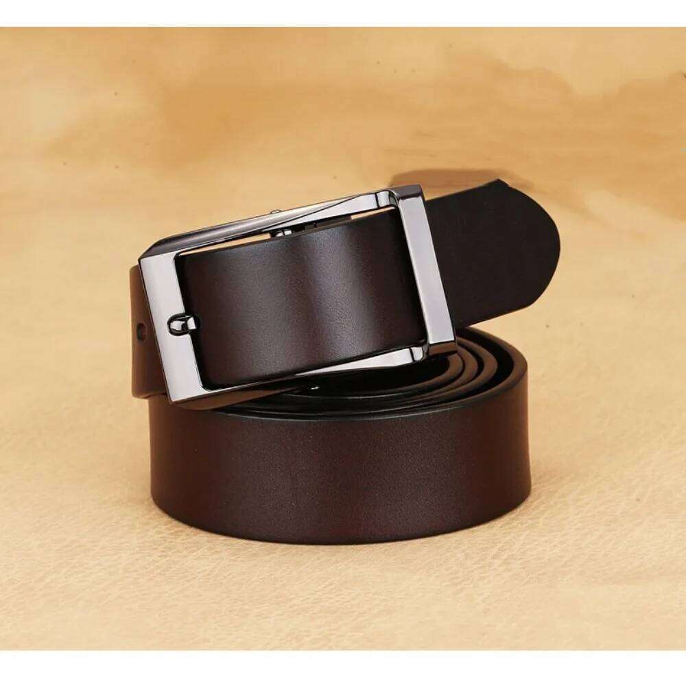 Genuine Leather Double sided belt Men Laser engraving Luxury Strap Male Belt New Fashion Retro pin buckle High Quality S260228