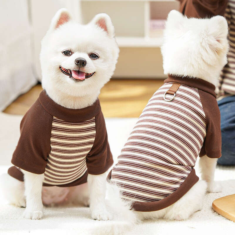 Famous brand Original pet apparel striped large clothes new cat dog supplies French Bulldog base shirt Corgi cross border pupakaIK