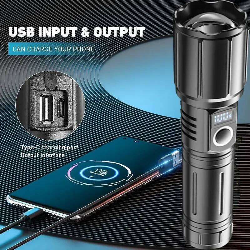 White Laser Flashlight 3000 Meter Long Range, 26650 Battery Type C Rechargeable Tactical Portable Lantern Z260301