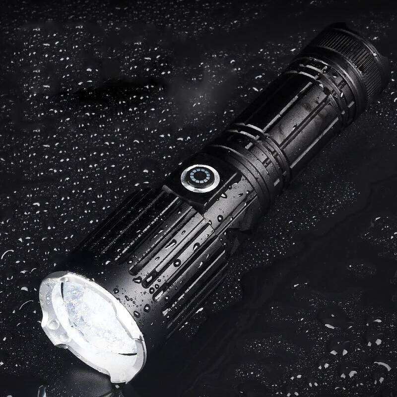 Super Powerful Flashlight LED Rechargeable Tactical Torch Strong Light Long-range Use 26650 Battery Outdoor For Fishing Camping Z260301