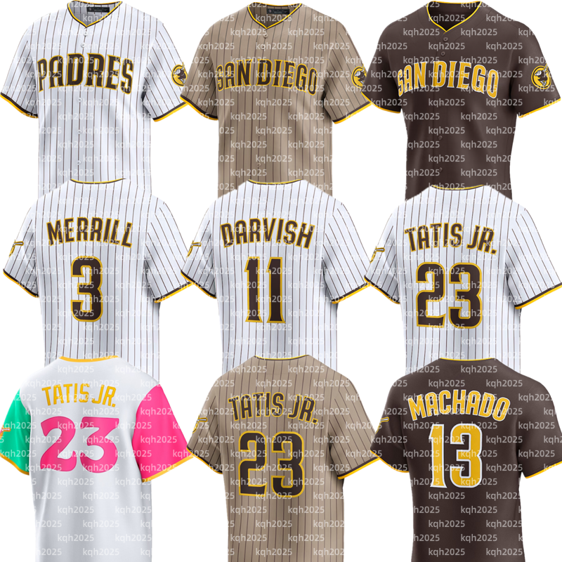 Custom Padres Baseball Jersey Fernando Tatis Jr. Manny Machado Jackson Merrill Nick Castellanos Fred McGriff Randy Vasquez Jake Cronenworth Gavin Sheets Yu Darvish