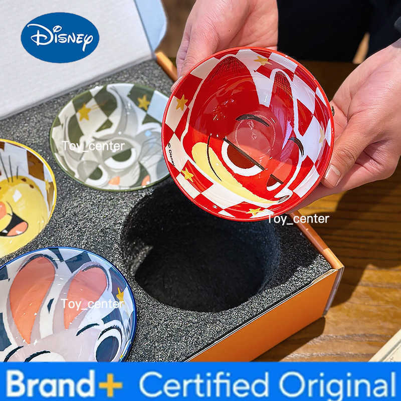 Disney Zootopia Cute Cartoon Animal 4 Pieces Ceramic Bowl Set Gift Boxed Creative Tableware Dessert Bowl For Home Kitchen H260302