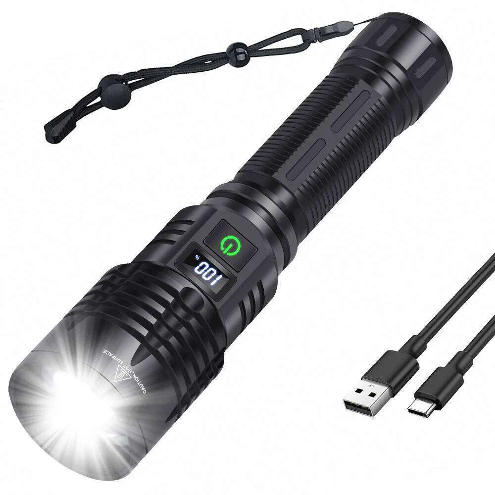 1600000 LM Super Bright Flashlight USB Rechargeable LED Long Range Tactical Torch Outdoor Waterproof Camping Fishing Lantern Z260301