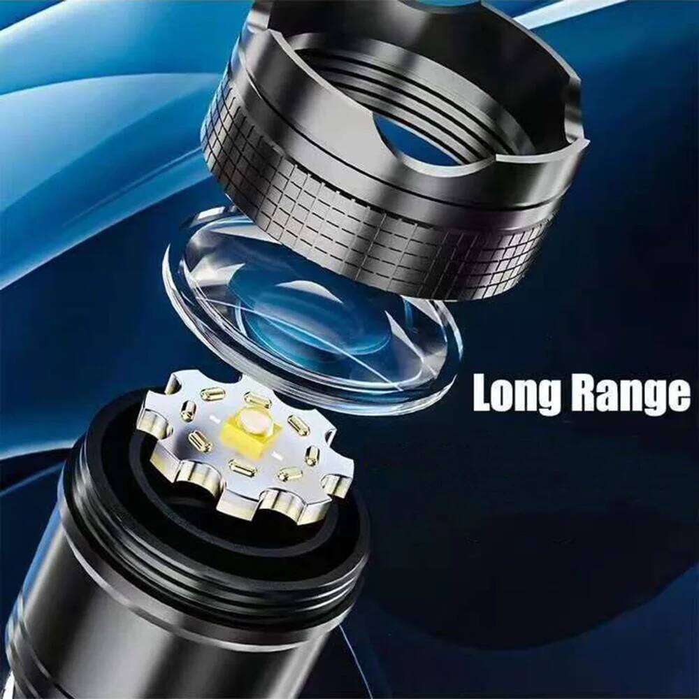 High Power Long-range Lantern Super Bright LED Flashlight USB Rechargeable Tactical Torch With Sidelight Lamp Waterproof Outdoor Z260301