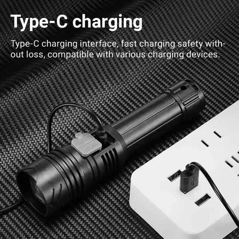 60000LM Ultra Powerful White Laser LED Flashlight Built-in Battery USB Rechargeable Torch Power Display Tactical Flashlights Z260301