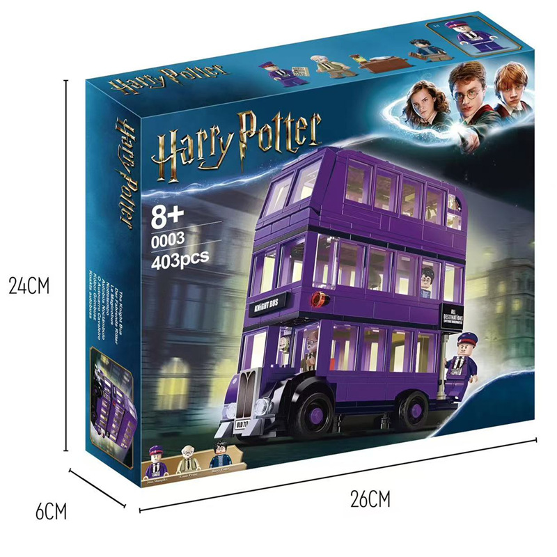 Cross-border new model of Harry 75957 Potter building block assembly set - street scene knight bus children's toy