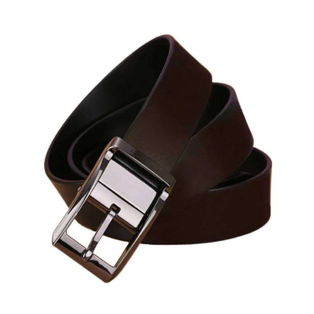 Genuine Leather Double sided belt Men Laser engraving Luxury Strap Male Belt New Fashion Retro pin buckle High Quality S260228