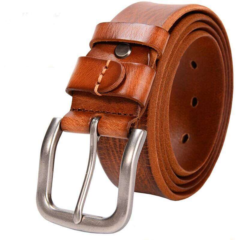 3.7CM Cowhide Men Copper Buckle Top Genuine Leather Casual Jeans Belt High Quality All-match Retro personal Male Strap S260228