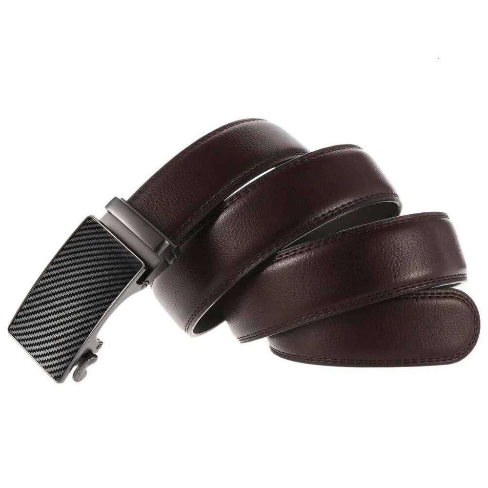 Automatic Leather Belts for Men Belt Carbon Fiber Grain Buckle 80-170cm S260228