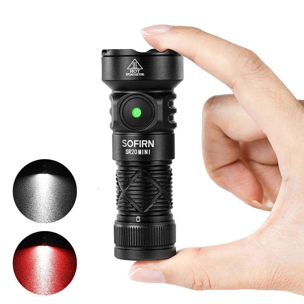 Sofirn SR20 MINI Flashlight 1200lm CSP2323 LED 18350 USB C Rechargeable Torch 5700K With Red Light and Magnetic Z260301