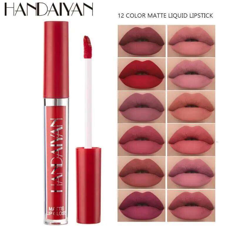 HANDAIYAN Matte Liquid Lipstick Velvet Pigments Gloss Waterproof Moisturizer Nonstick Cup Lip Tint Beauty Cosmetics TSLM1 H260302