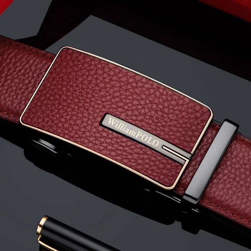 Genuine leather men's automatic buckle fashionable and versatile belt, high-end business belt S260228
