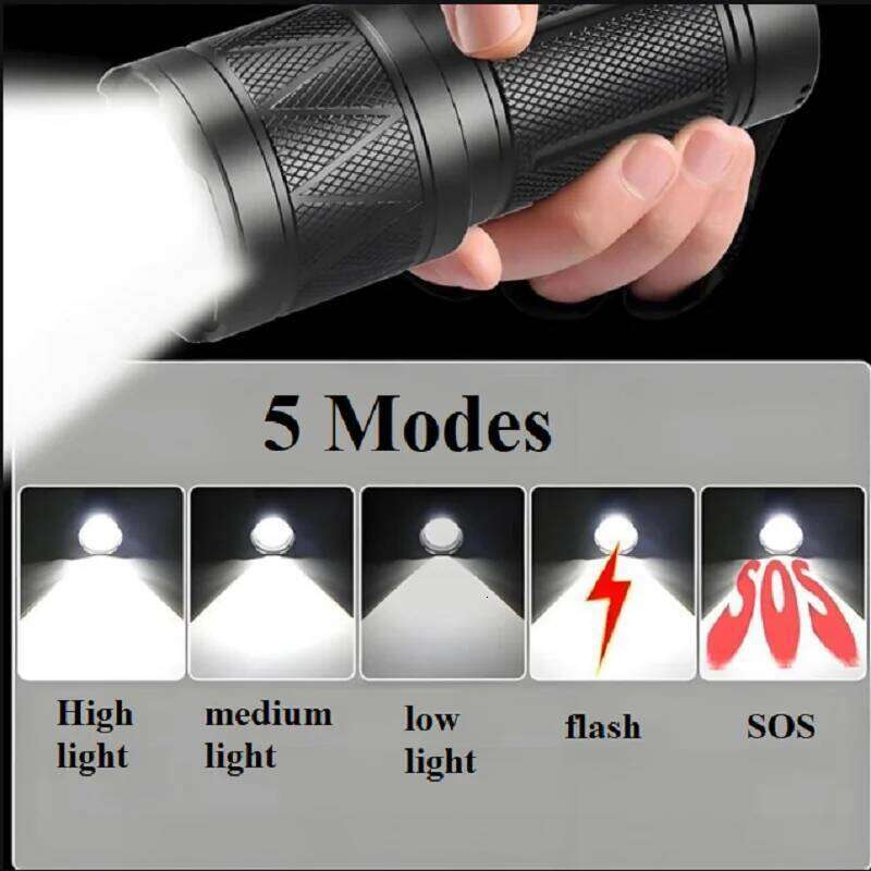 Aluminum Alloy High Power Flashlight 1900000LM Super Powerful Flashlights Waterproof Rechargeable Led Torch Outdoor Camping Z260301