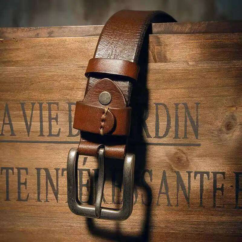 Top genuine leather belts for men luxury designer high quality Retro casual style buckle vintage cowboy male belt 2021 S260228