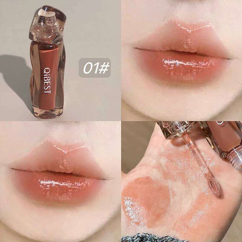 QIBEST Watery Mirror Glaze Gummy Jelly Moisturizing Gloss Female Lipstick Long Lasting Lip Tint Korean Cosmetics H260302