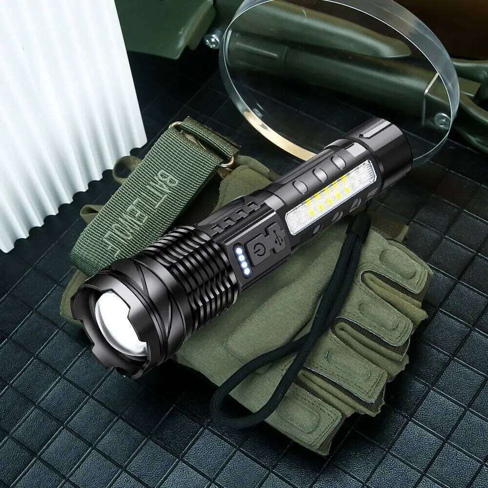 High Power Led Usb Flashlight Ultra Powerful Rechargeable Self Supplies Personal Defense Articles Headlamp Self-defense Z260301