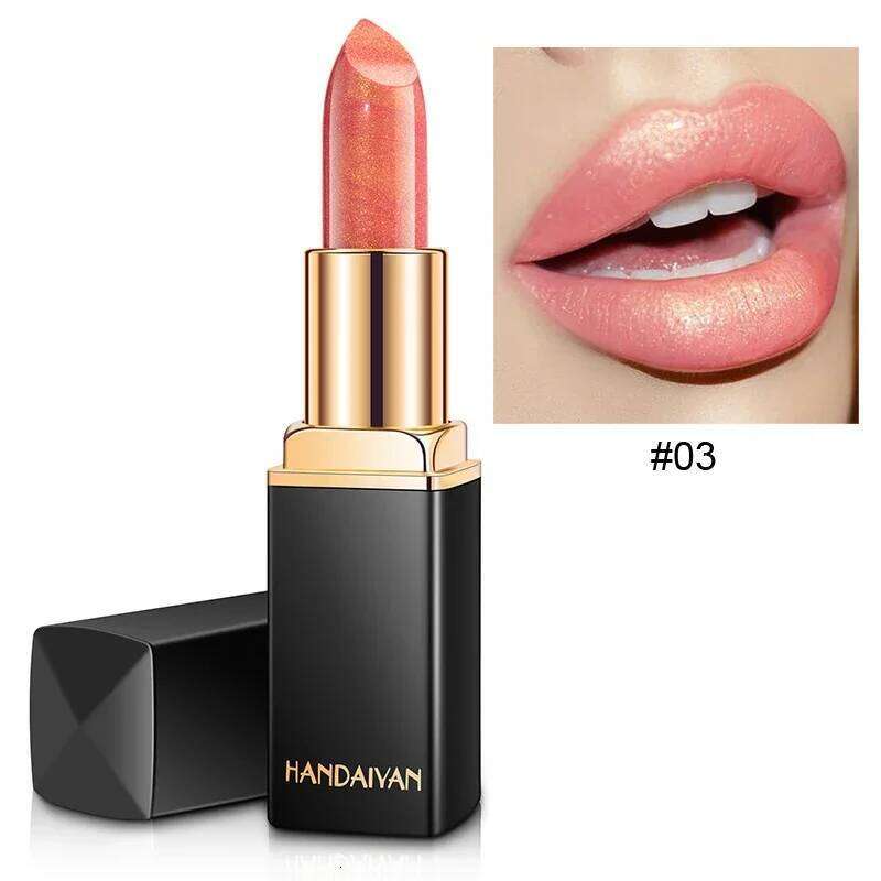 Handaiyan Waterproof Nude Glitter Lipstick Makeup Long Lasting Velvet Red Mermaid Sexy Shimmer Matte Lip Stick Cosmetic Beauty H260302