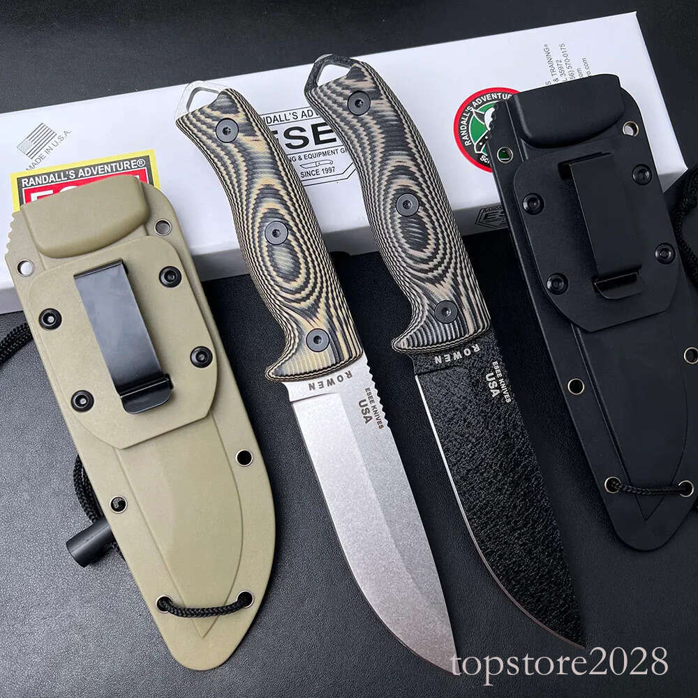 H2501 ESEE-5 Survival Straight Knife 1095 High Carbon Steel Stone Wash Drop Point Full Tang G10 Handle Outdoor Fixed Blade Knives with Kydex