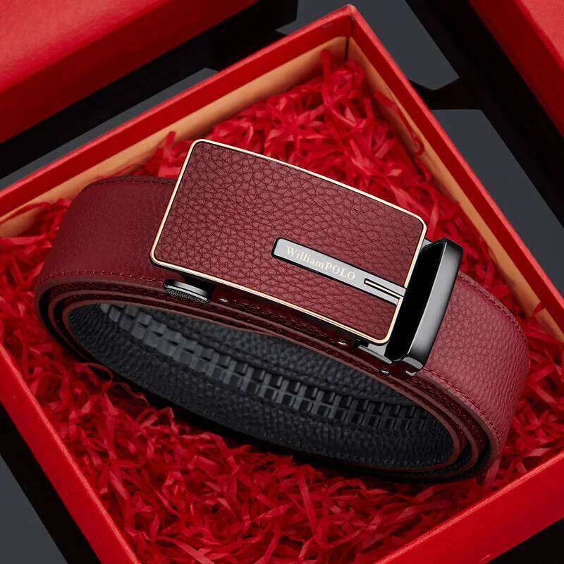 Genuine leather men's automatic buckle fashionable and versatile belt, high-end business belt S260228