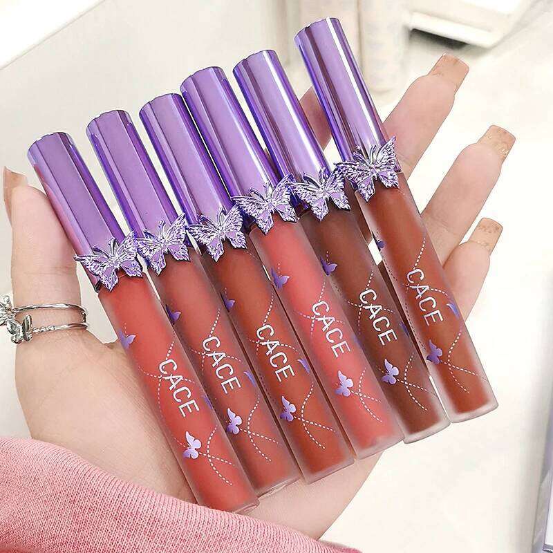 6 Colors Sexy Red Liquid Moisturizing Glaze Tint Long Lasting Matte Lip Mud Waterproof Velvet Lipstick Lips Makeup H260302
