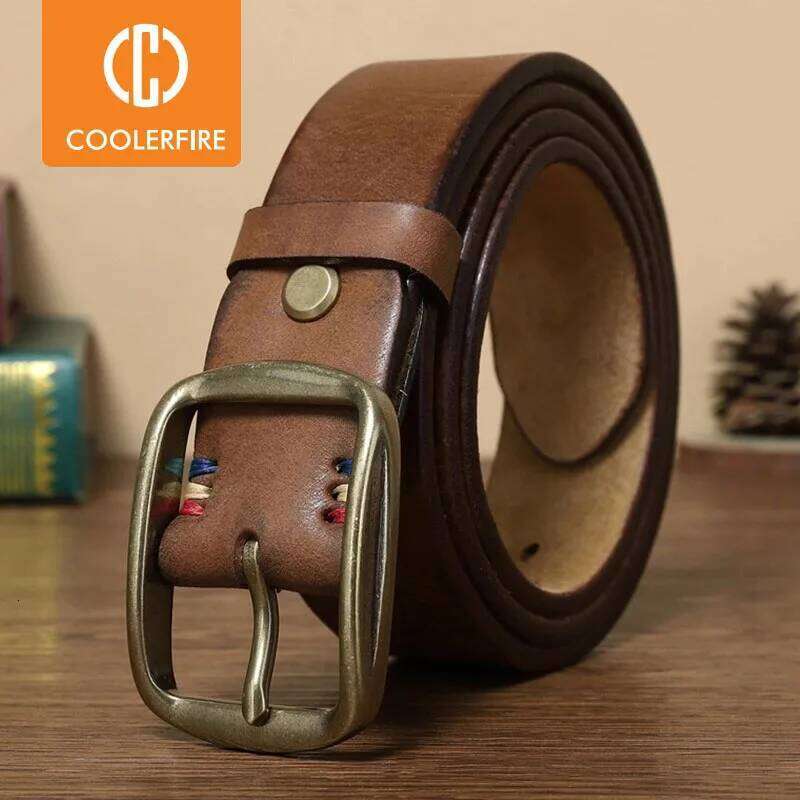 Luxury Brand Cowskin Genuine Belts for Men Top full grain Leather High Quality Strap Vintage LD047 S260228