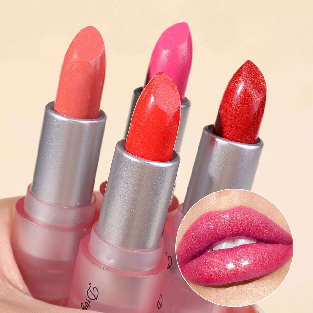 Lasting Glitter Lipstick Waterproof Nude Lips Moisturizing Gloss Pearlescent Shiny Lip Tint Korean Makeup Cosmetics H260302