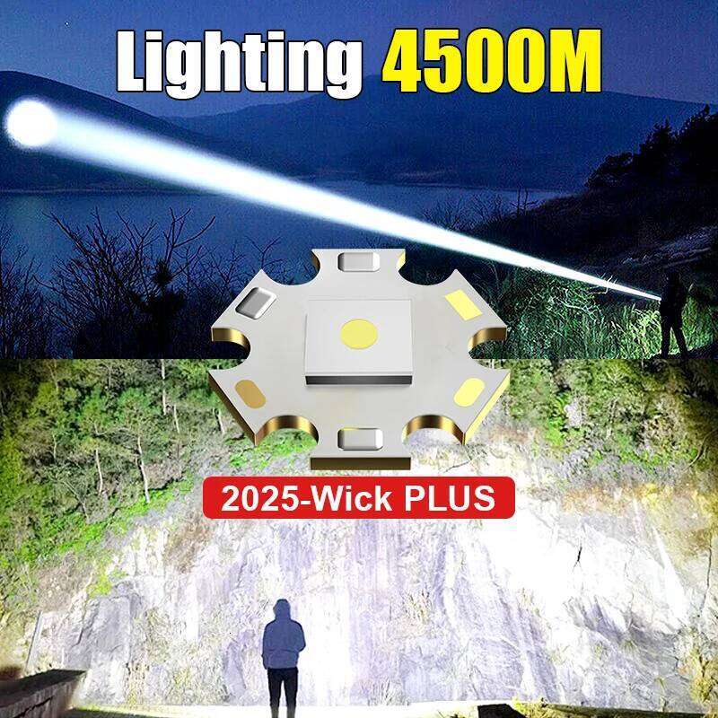 98000000LM 1200W LED Strong Light Flashlight Type-c Rechargeable Lamp Long Range 4500m Tactical Torch Super Powerful Flashlights Z260301