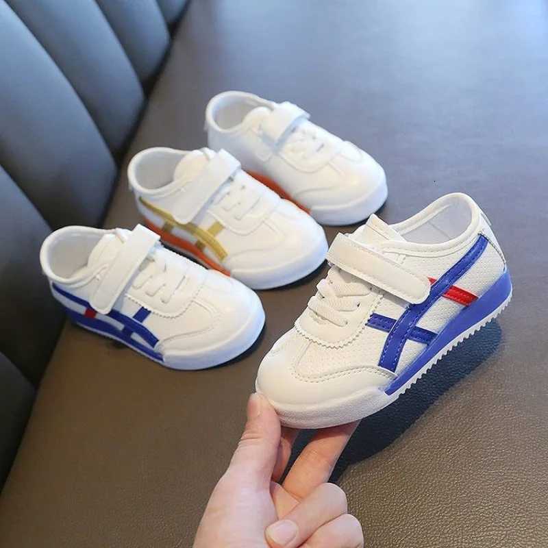 Spring & Autumn Kids' Color Block Casual Sneakers | Non-slip Soft Sole White Shoes for Boys & GirlsT260302