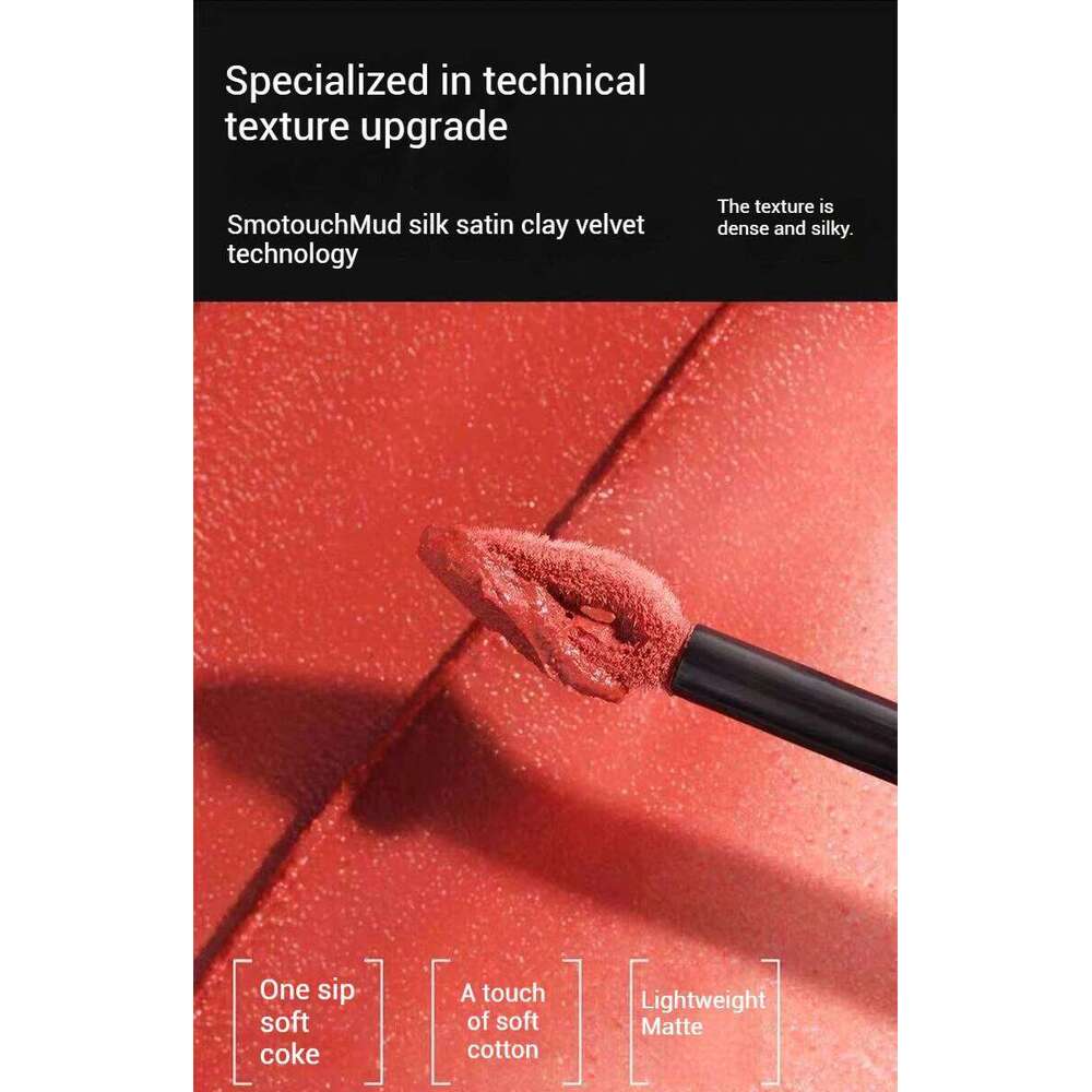 Mooekiss Velvet Lipstick Matte Soft Mist Fog Lipclay Lipmud Long-lasting Concealer Non-stick Chestnut Brown Lip Clay Gloss H260302