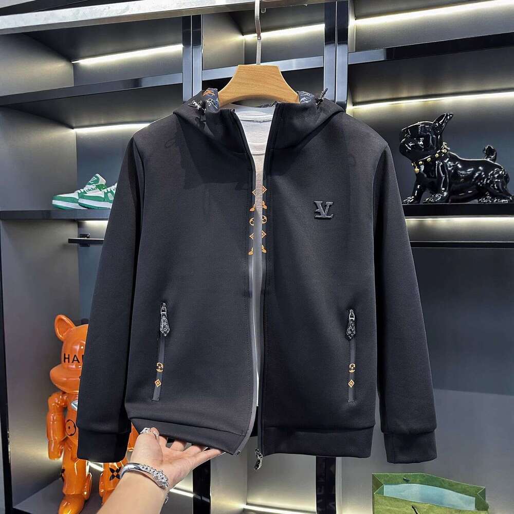 Light Luxury Autumn High-End Men's European-Style Casual Hooded Comfortable Jacket, Trendy New Fashion Versatile Item