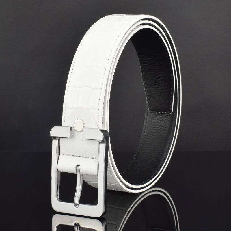 New Crocodile Grain Needle Buckle Golf Men's Fashion Waist Belt Leisure Genuine Jeans Leather Cintos Masculinos S260228