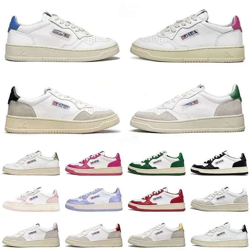 mens designer casual shoes Action Two-Tone Leather Suede Low Platform sneaker medalist sneakers panda pink men women outdoor sport autryy trainers