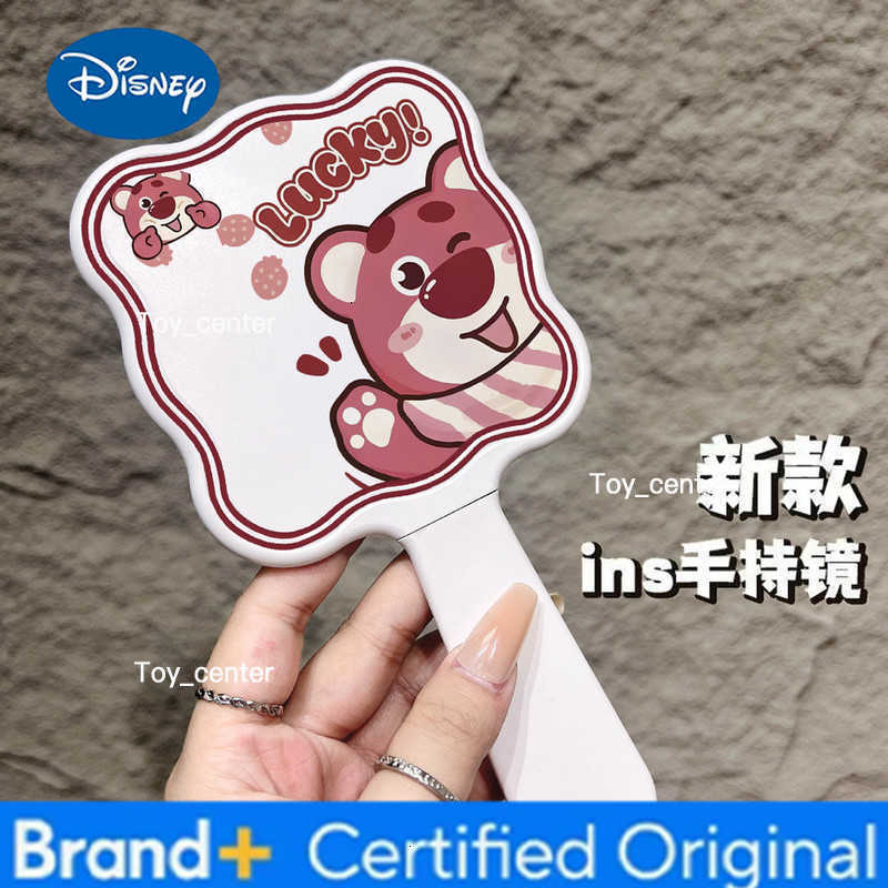 Disney Lotso Handle Mirror New Cute Portable Makeup Mirror Touch-up Mirror Comb Body Mirror Handheld Dormitory Makeup Gifts H260302