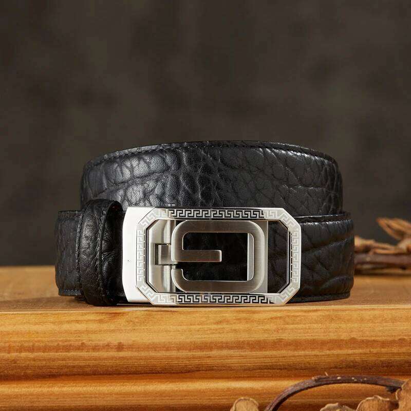Handmade African Wild OX Jeans Men Retro Genuine Leather Stainless Steel Pin Buckle Strap Top Layer Cowhide Belt S260228