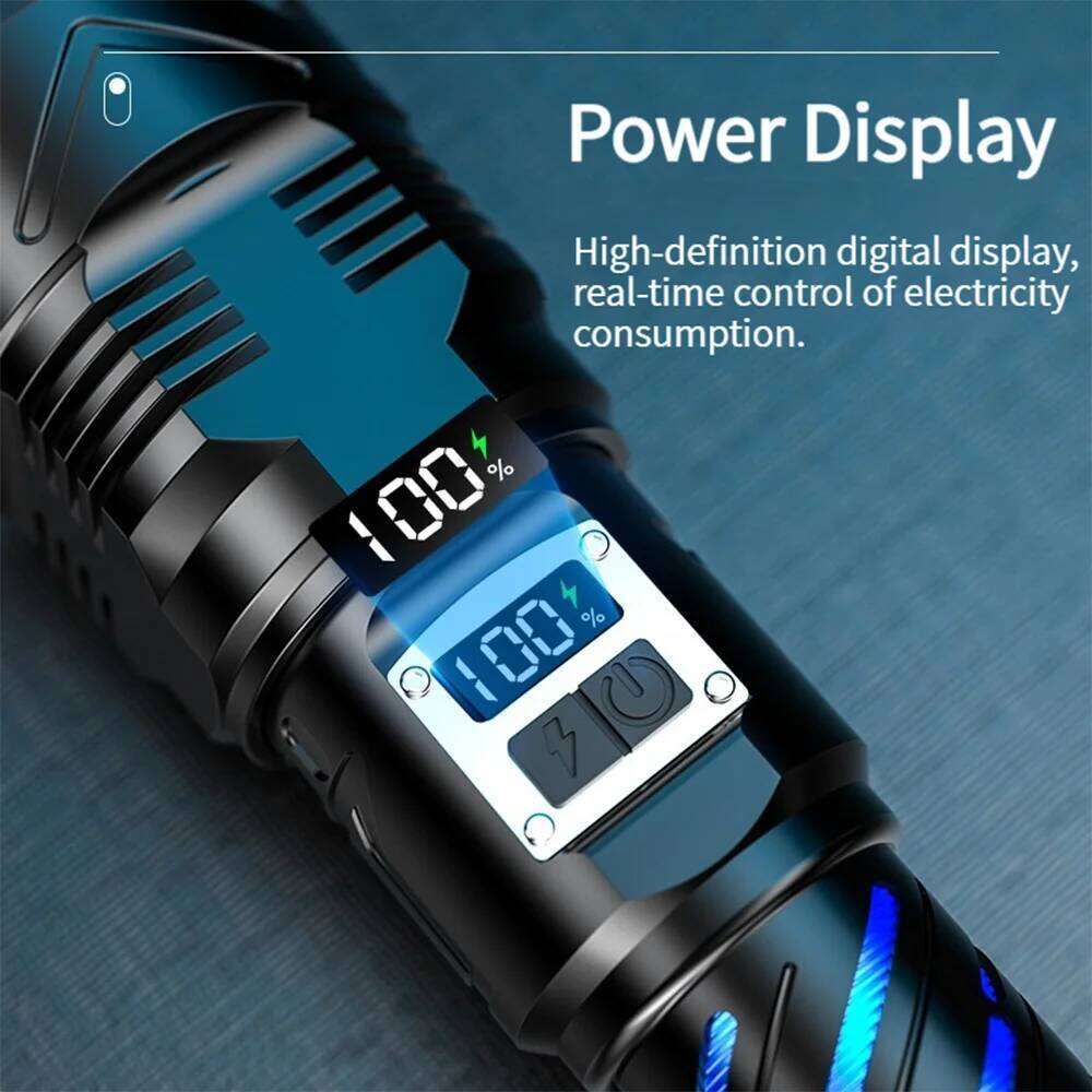 High Power LED Flashlight Long Range Zoomable Lantern USB Rechargeable Waterproof Strong Light Tactical Torch Outdoor Camping Z260301