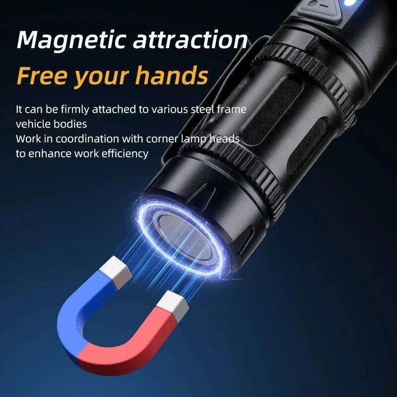 Mini LED Flashlight Rechargeable 90 Adjustable Corner Work Light Headlight Magnet Tail Camping Torch for Outdoor Emergency Z260301