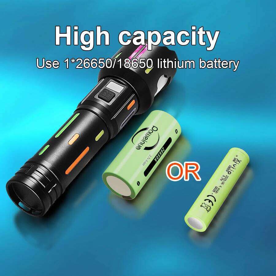 NEW 85000000LM High Power LED Flashlights Strong 5000M Rechargeable Zoom Torch Light Outdoor Camping Lantern Portable Lamp Z260301