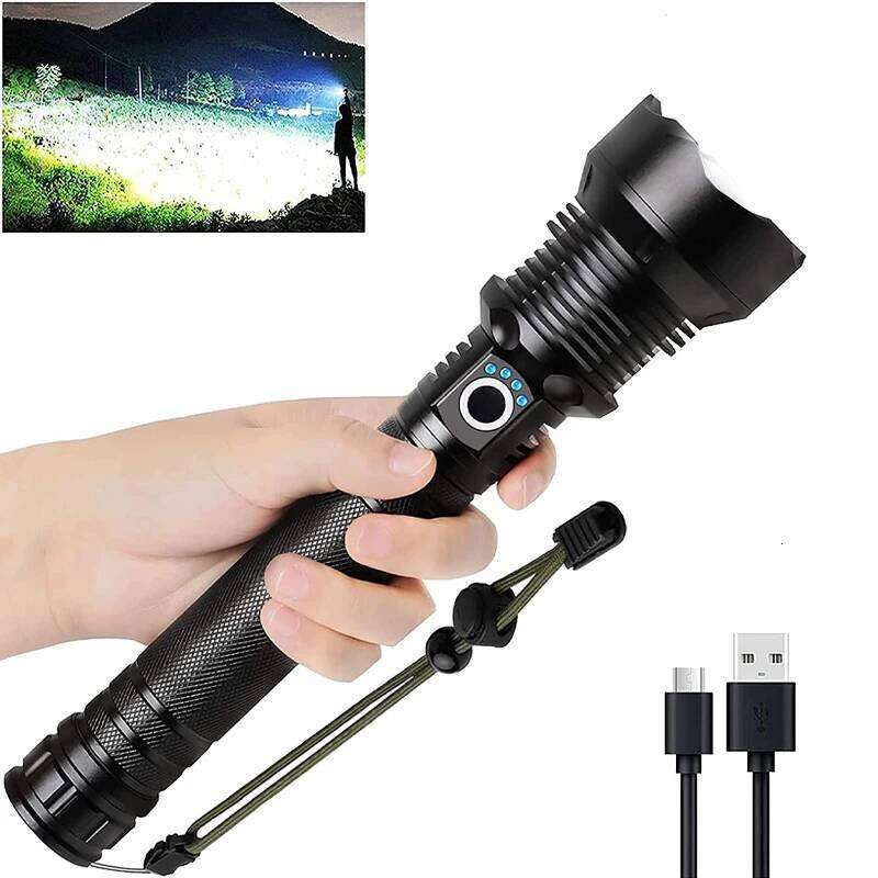 Super Bright Rechargeable Flashlight High Power Led Flashlights Powerful Torch Usb Tactical Lantern Zoom Lighting 1500Meter Z260301